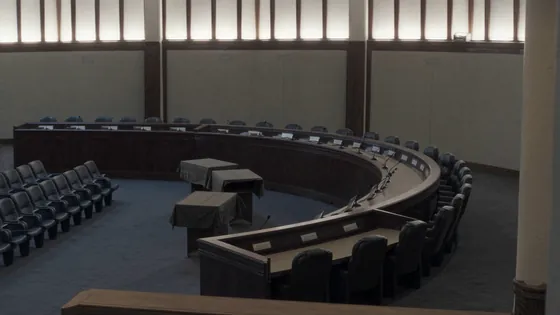 LA County juvenile abuse settlement: an empty board of supervisors hearing room